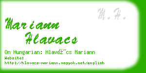 mariann hlavacs business card